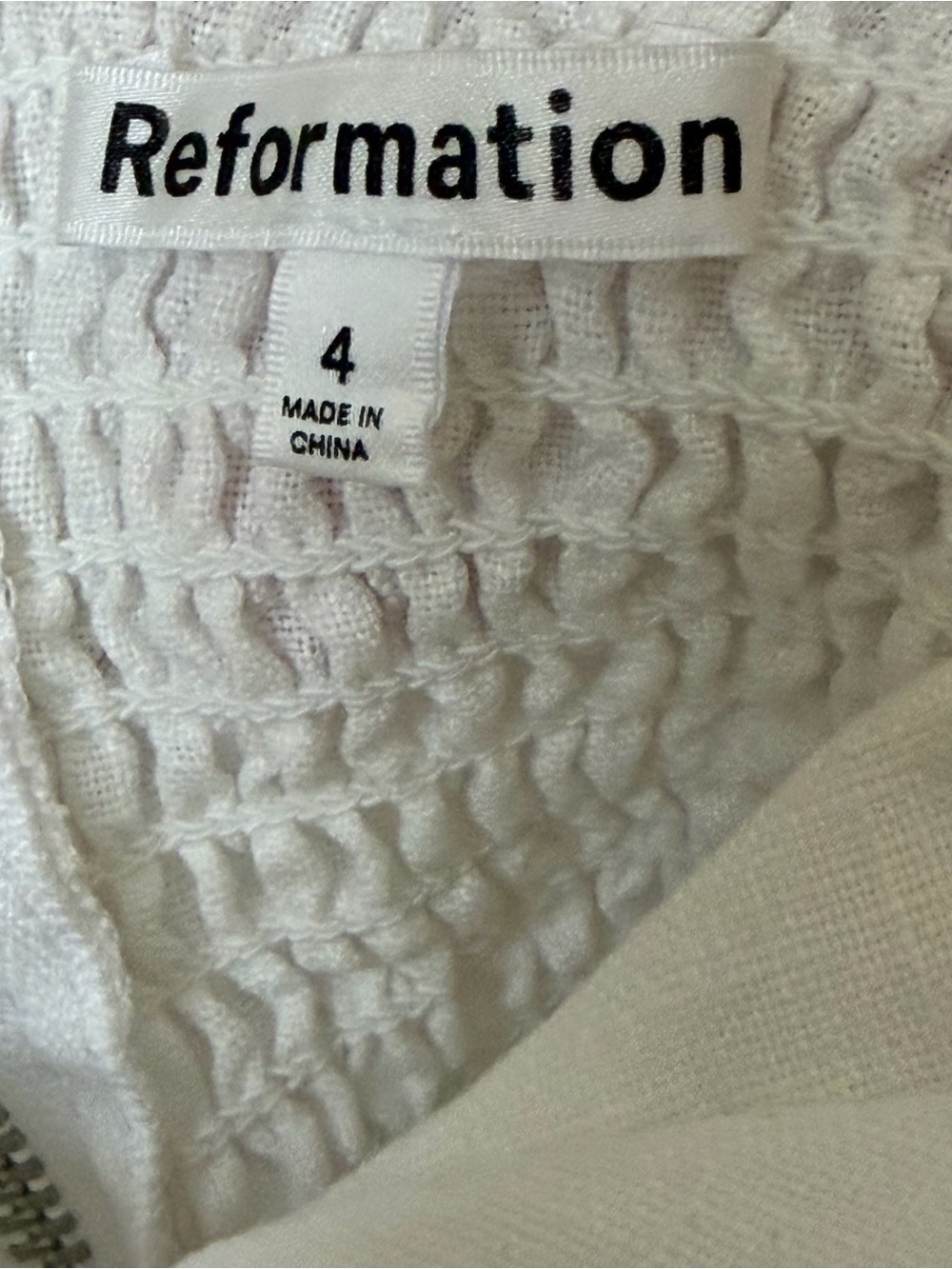 Reformation White Linen Puff Sleeve Size 4 - Picture 6 of 7